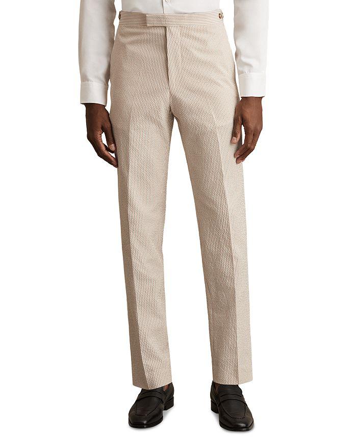 REISS Slim Fit Seersucker Mixer Trousers
