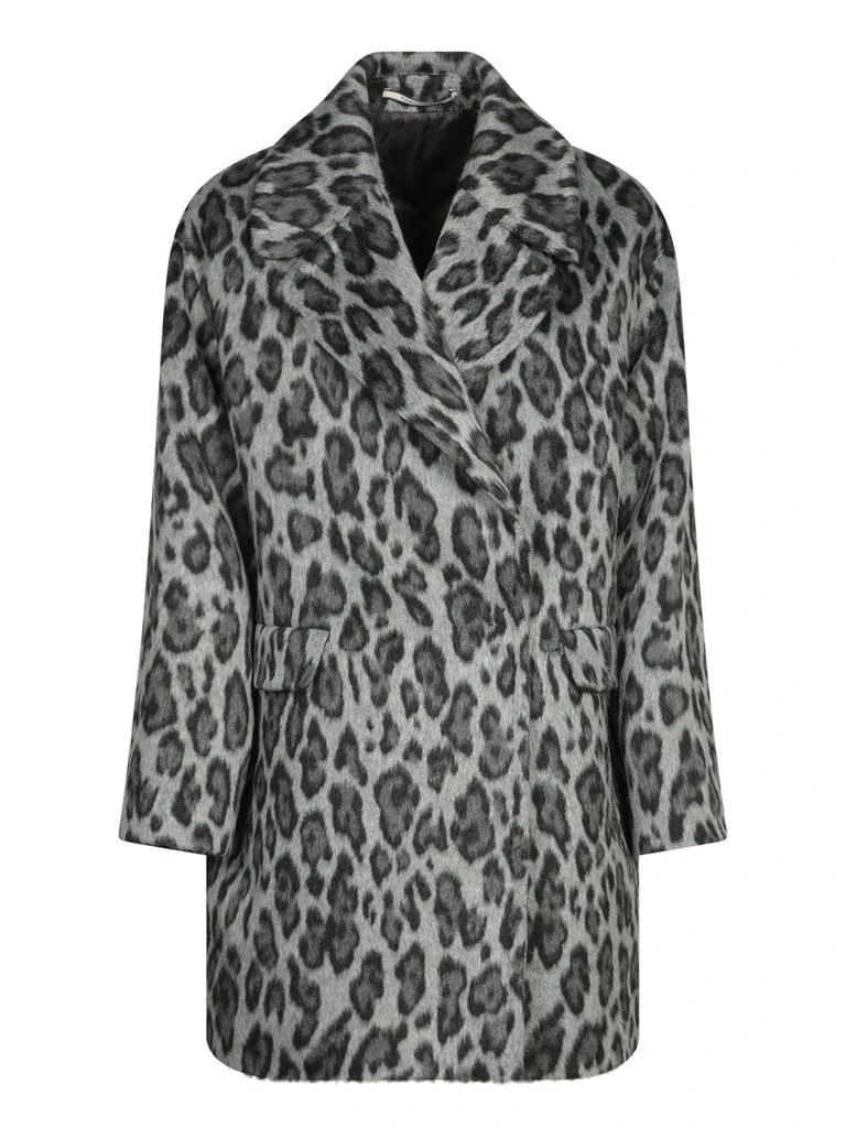 TAGLIATORE Tagliatore Leopard-Print Straight Hem Coat 1