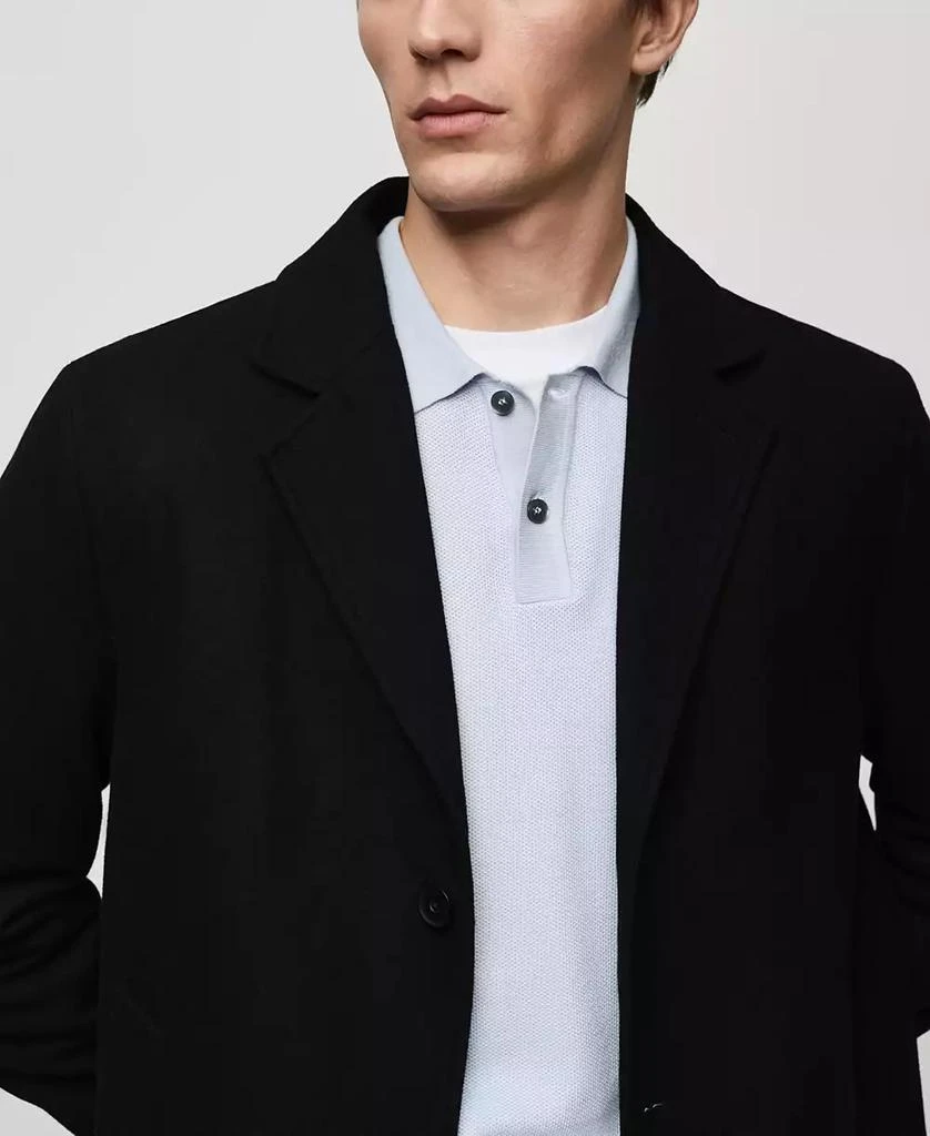 Mango Men's Regular-Fit Quilted Wool-Blend Coat 5