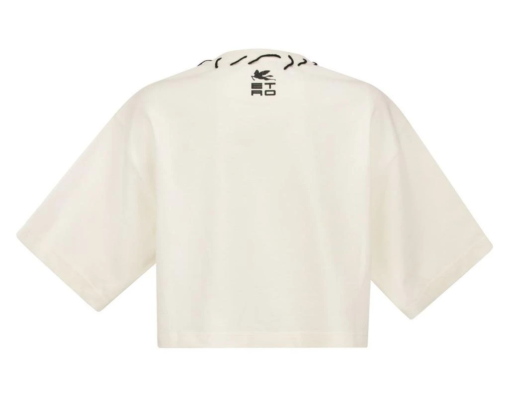 Etro Etro Pegaso-Patch Cropped T-Shirt 2