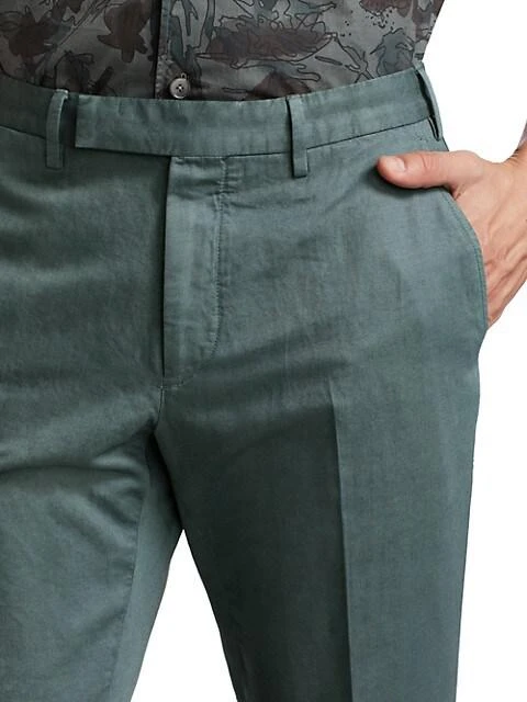 Zegna Flat Front Trousers 4