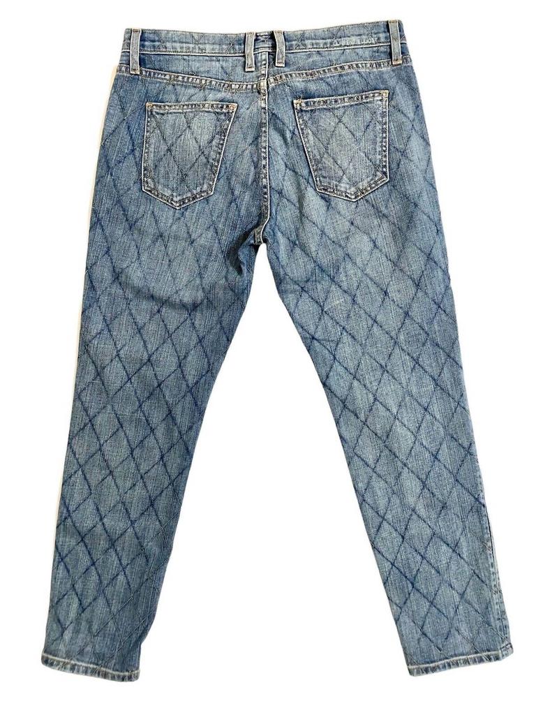 Current Elliott Women's The Fling Quilted Ankle Relaxed Skinny Jean In Blue