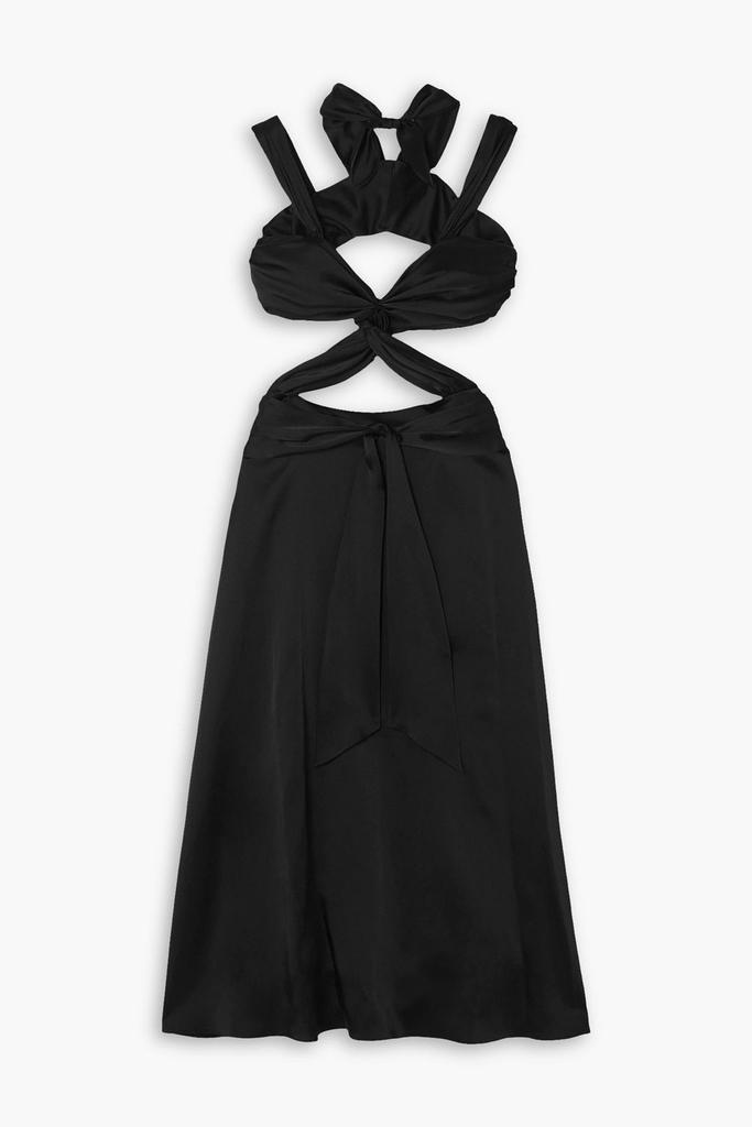 Halpern Cutout twisted satin midi dress