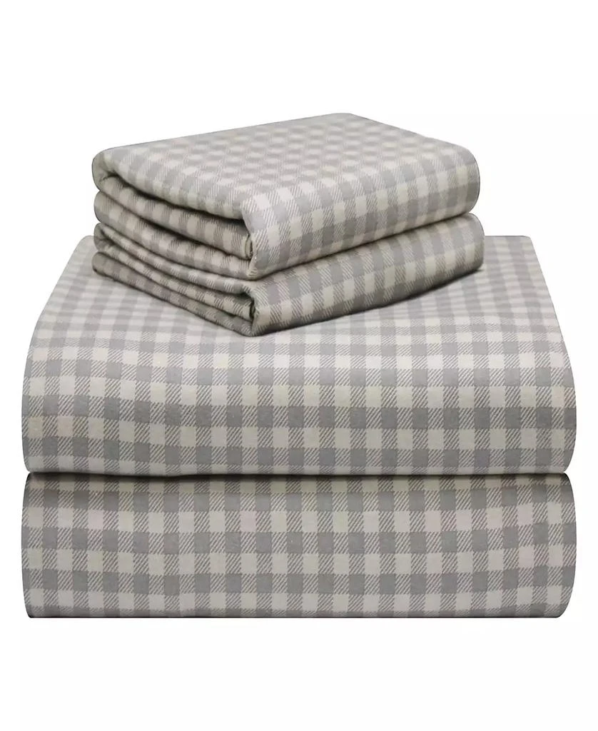 Pointehaven Plaid Flannel Sheet Set, King 4
