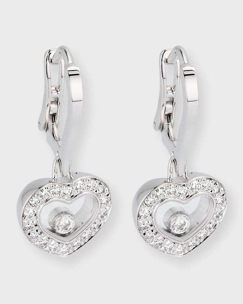 Chopard Happy Hearts Diamond 18K White Gold Drop Earrings