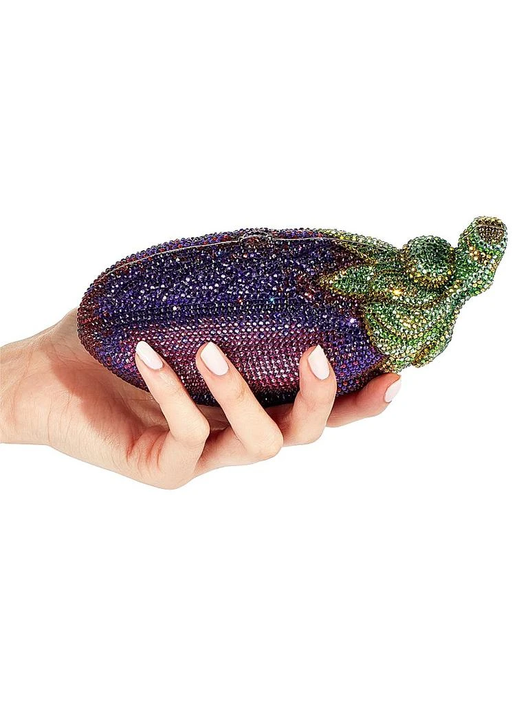 Judith Leiber Eggplant Crystal-Embellished Clutch 2