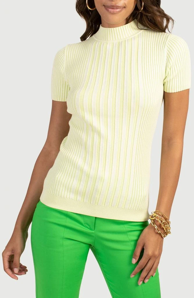 Trina Turk Gleam Mock Neck Rib Sweater 1