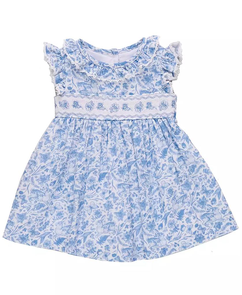 Bonnie Baby Baby Girls Smocked Insert Toile Dress