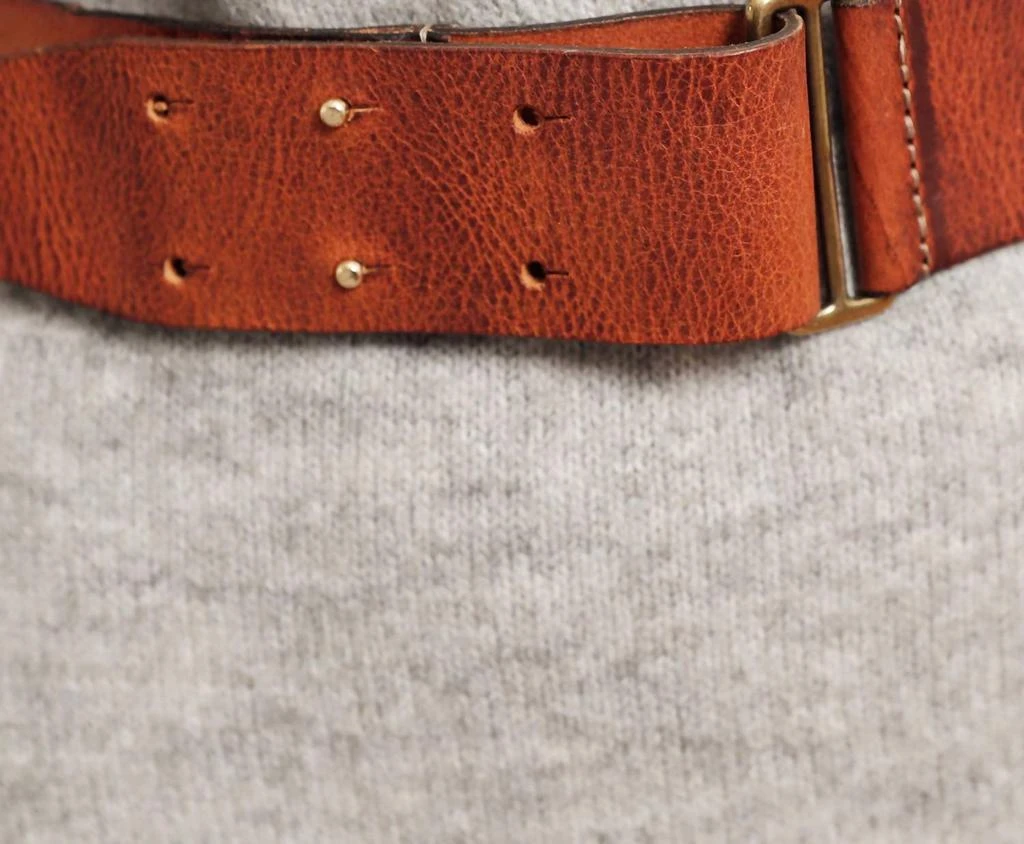 Amsterdam Heritage Amsterdam Heritage - Women's Vera Wide Leather Waist Belt Double Prong Closure 2