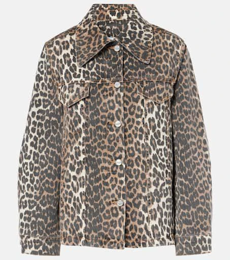 Ganni Leopard-print denim jacket 1