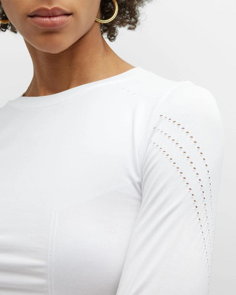 Blanc Noir Magnetic Long-Sleeve Mesh Top 7