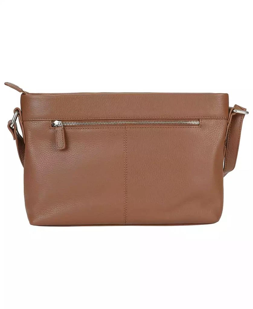 Mancini Leather Goods Pebble Loretta Leather Crossbody Handbag with Organizer 6