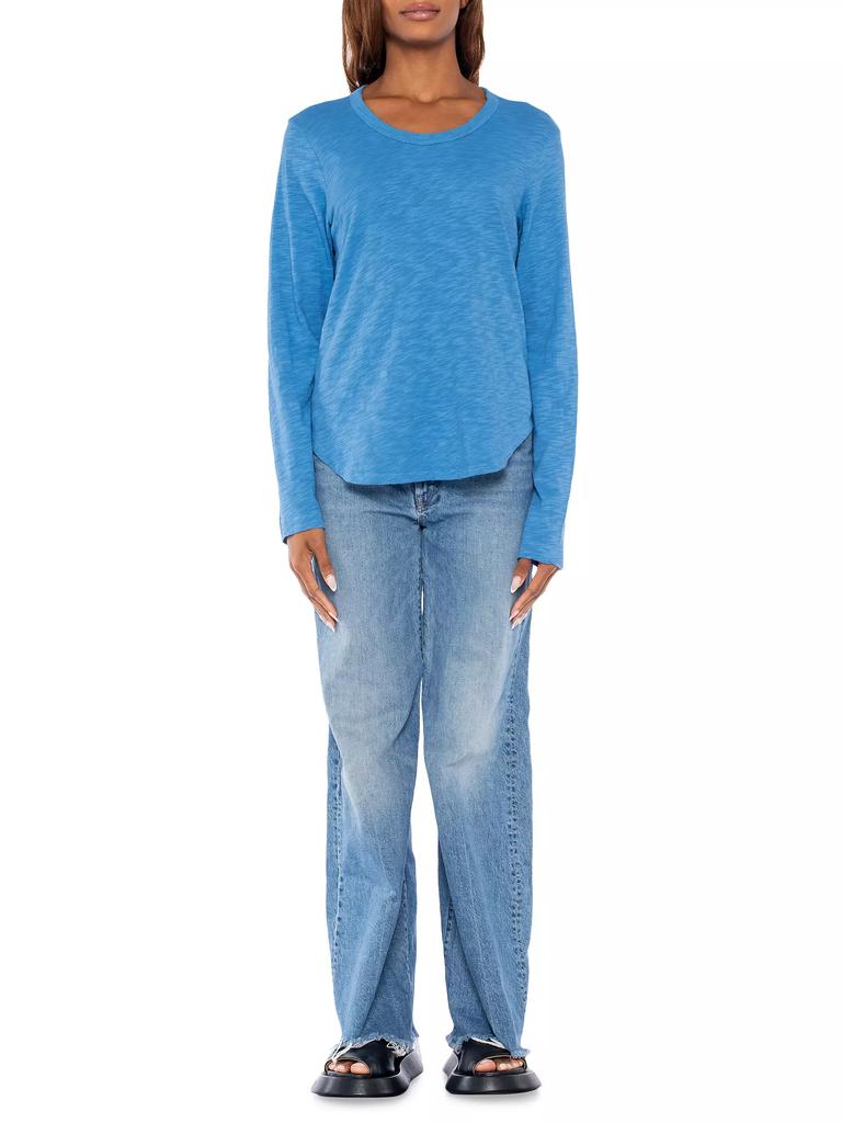 Wilt Shrunken Crew Long Sleeve Shirttail Slub Tee