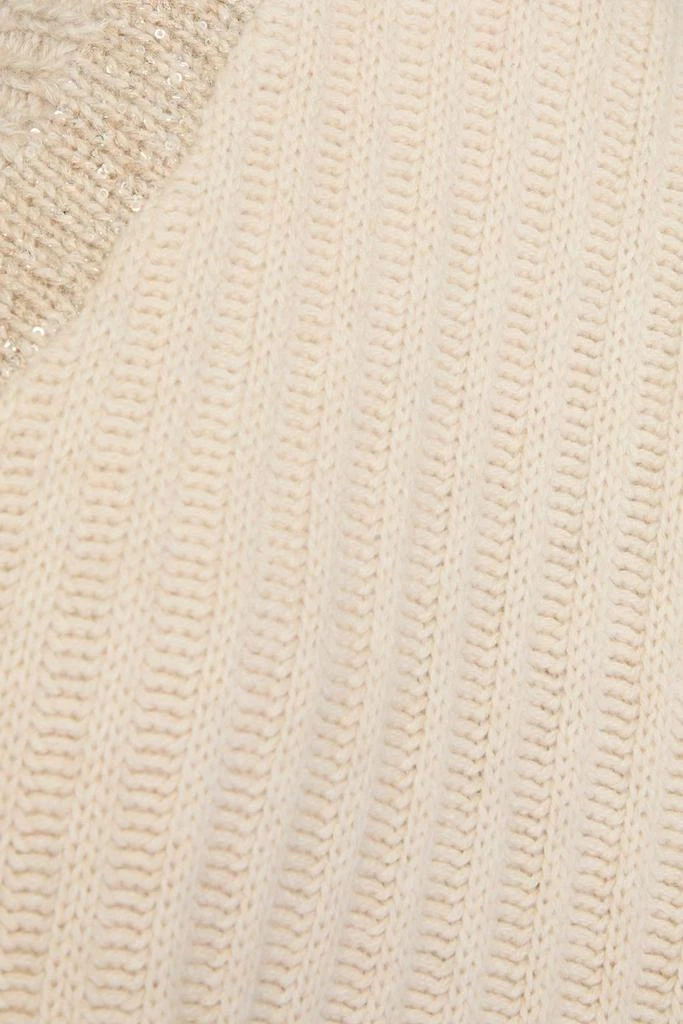 Brunello Cucinelli Sequin-embellished ribbed cashmere sweater 4