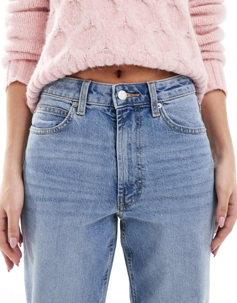 ASOS ASOS DESIGN ankle grazer straight leg jeans in mid blue - MBLUE 5
