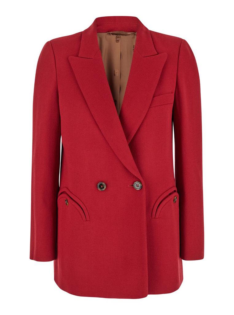 BLAZÉ MILANO Red Double-Breasted Jacket With Peak Revers In Wool Woman