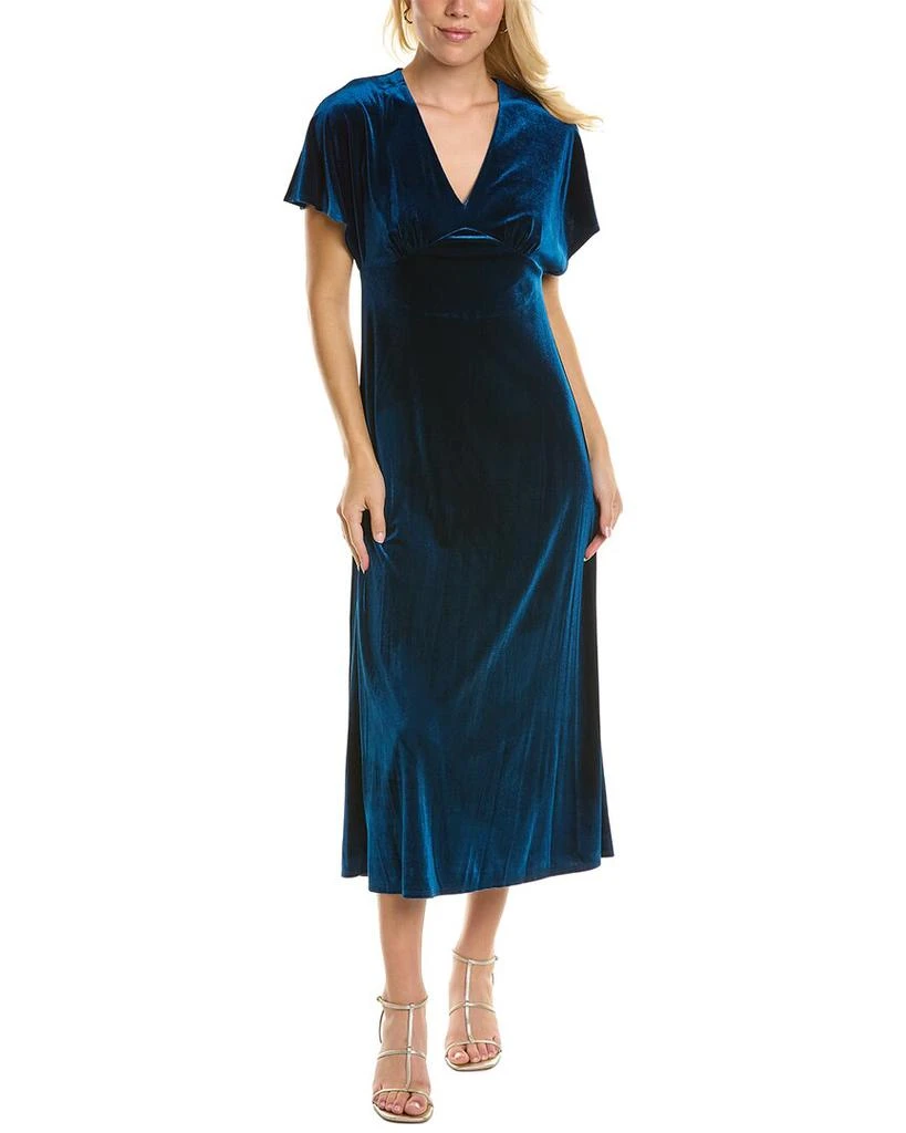 Taylor Taylor Stretch Velvet Maxi Dress 1