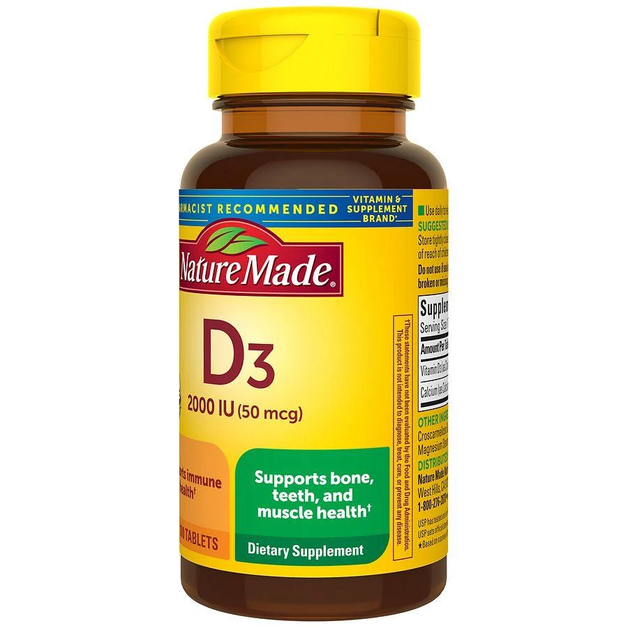 Nature Made Vitamin D3 2000 IU (50 mcg) Tablets 9