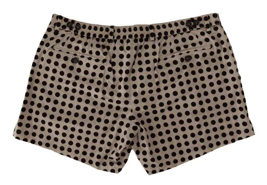 Dolce & Gabbana Dolce & Gabbana Black White Polka Dots Cotton Linen Shorts 2