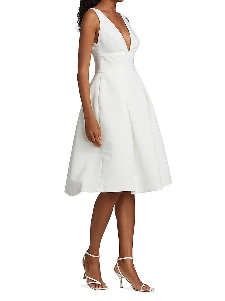 Amsale Faille Deep V-Neck Dress 4