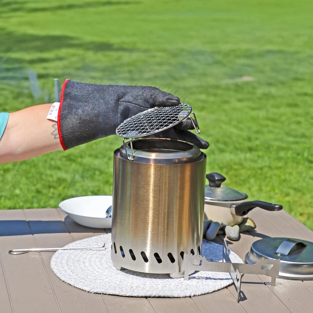 Sunnydaze 3-Piece Stainless Steel Smokeless Fire Pit Accessory Kit - 7.25" 4