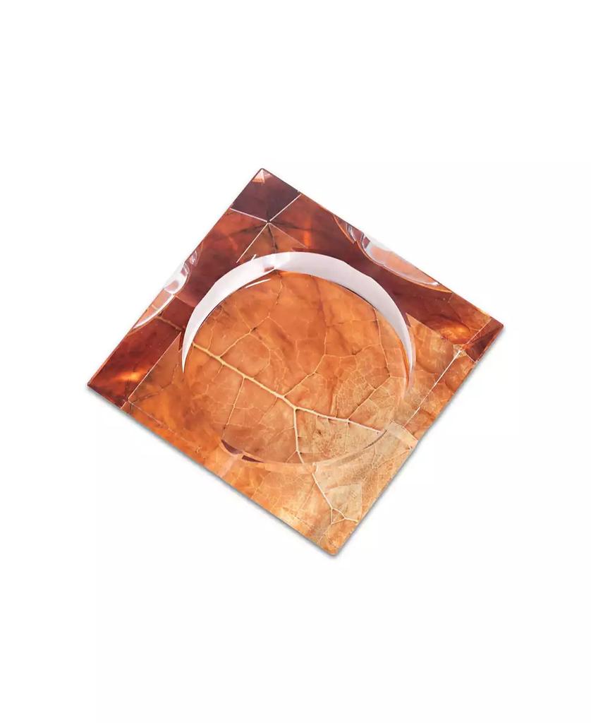 Bey-Berk Tobacco Leaf Design Crystal Ashtray with Four Cigar Rests