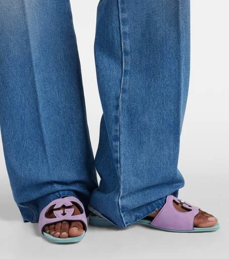 Gucci Interlocking G cutout suede slides 4