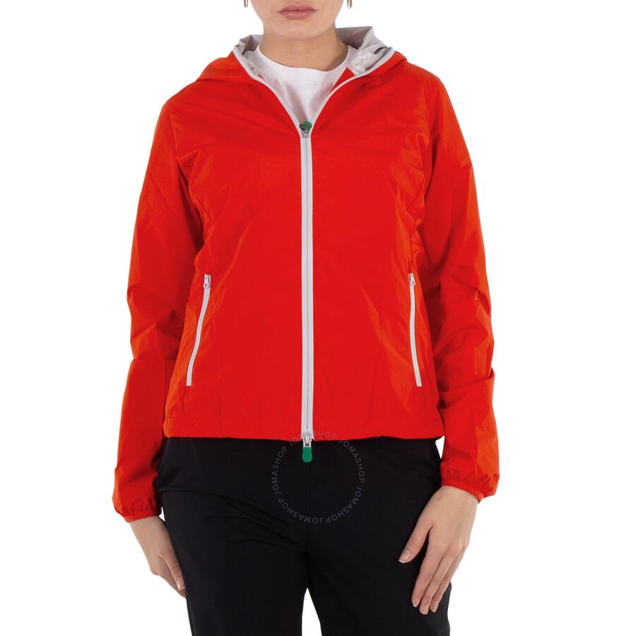 Save The Duck Traffic Red Stella Hooded Rain Jacket