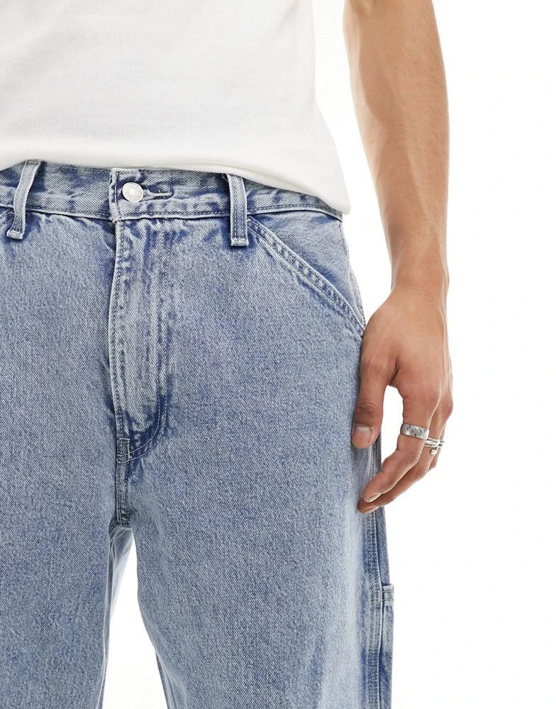 Levi's Levi's Workwear 568 stay loose carpenter jeans in light blue 4