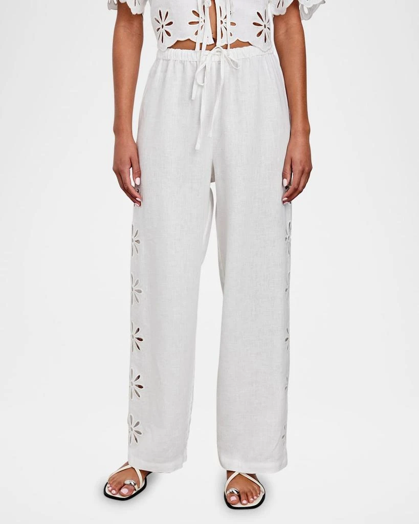 Rails Emmie Floral Cutout Linen Pants 4