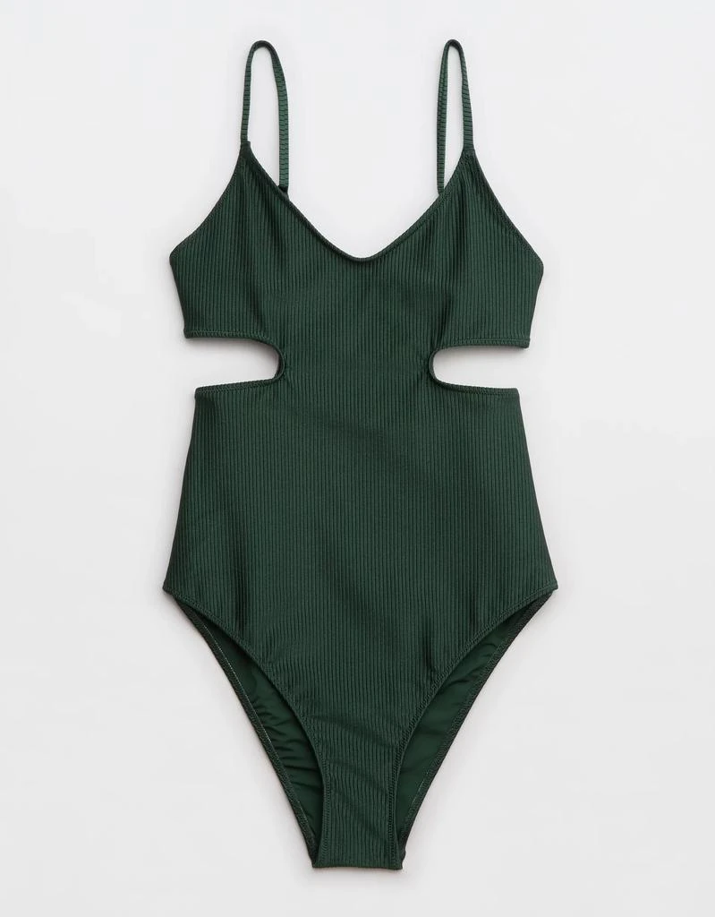 Aerie Aerie Shine Rib Voop Cheeky One Piece Swimsuit 3