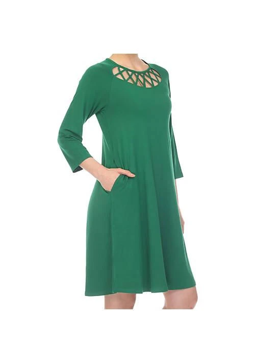 White Mark Mark Womens Criss Cross Neckline Swing Midi Dress 4