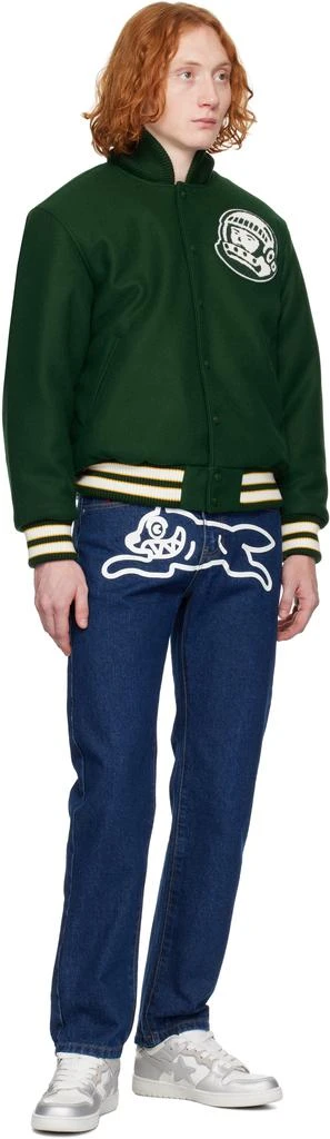Billionaire Boys Club Green Script Logo Varsity Bomber Jacket 4