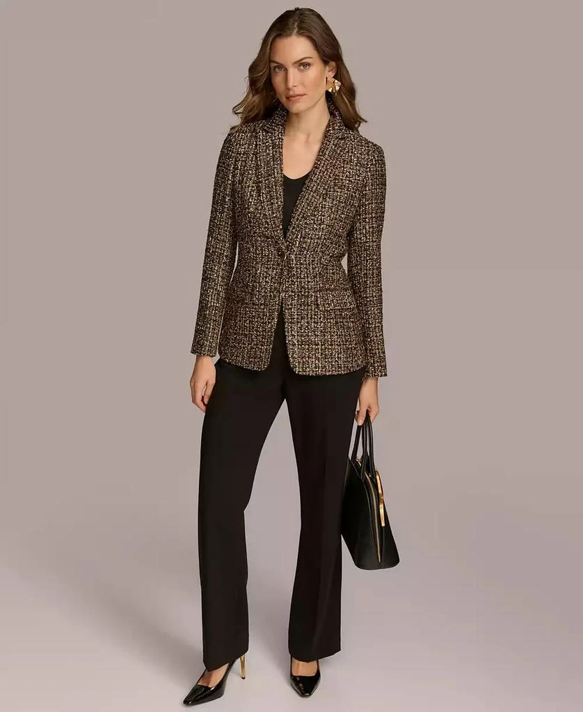 Donna Karan Women's Single-Button Tweed Blazer 6