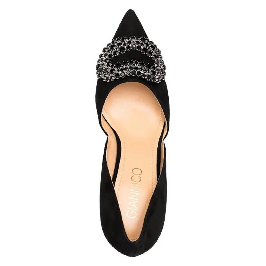 GIANNICO Ladies Black Daphne 90 Suede Pumps