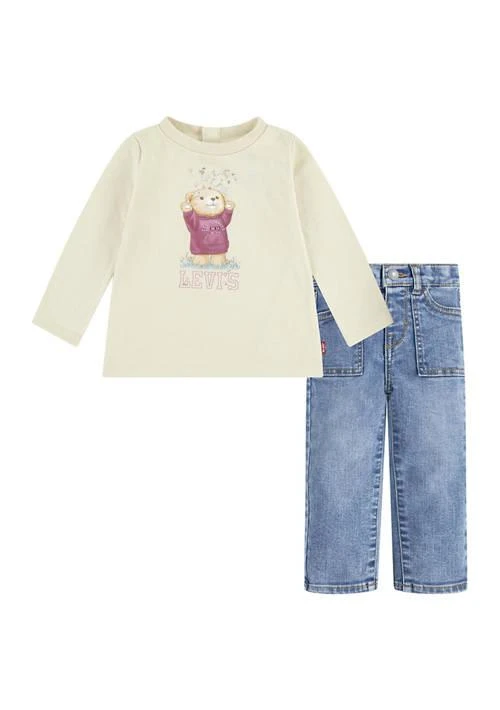 Levi's S Baby Girls Graphic T Shirt And Jeans Set 1
