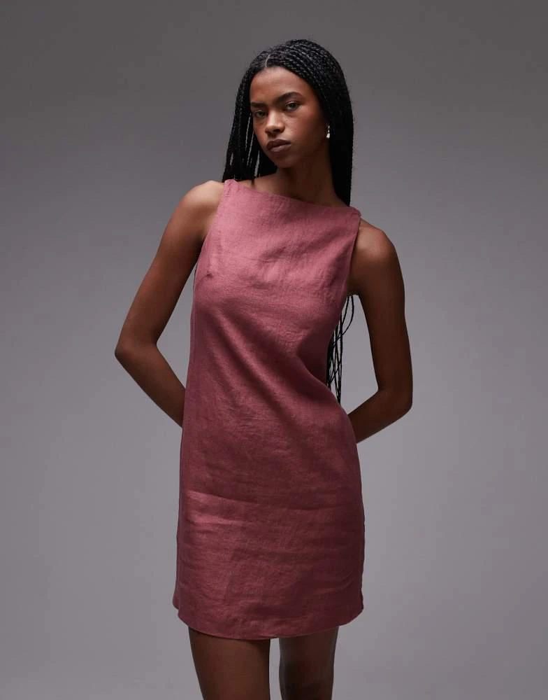 strapless open back dress Hermanas Red Short A-line Dress w/ Long Sleeves main image 0
