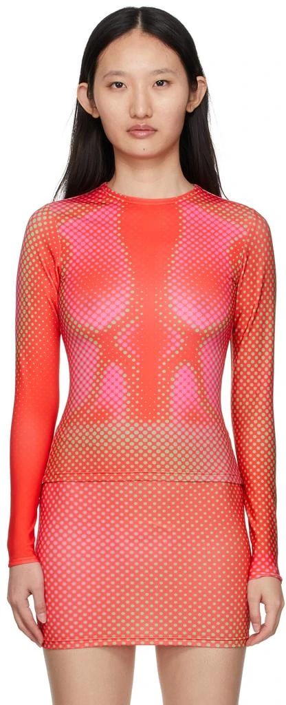 Sinead Gorey SSENSE Exclusive Red Digital Print Curve Enhancing Top 1