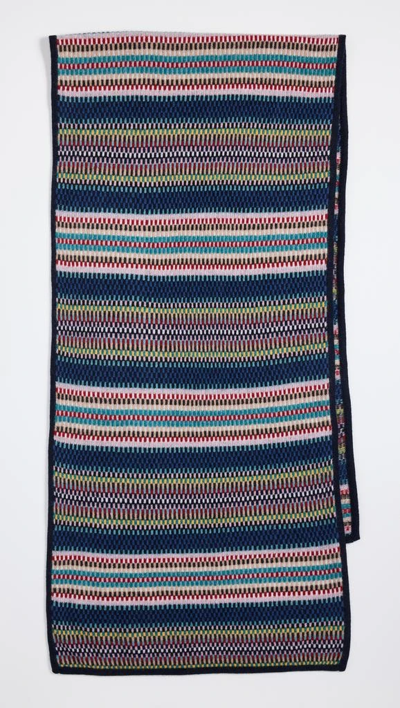 White + Warren Cashmere Striped Multi Check Scarf 1