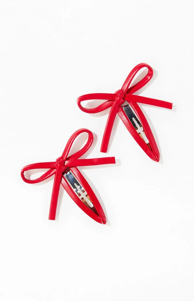 PacSun 2 Pack Red Bow Hair Clips 1