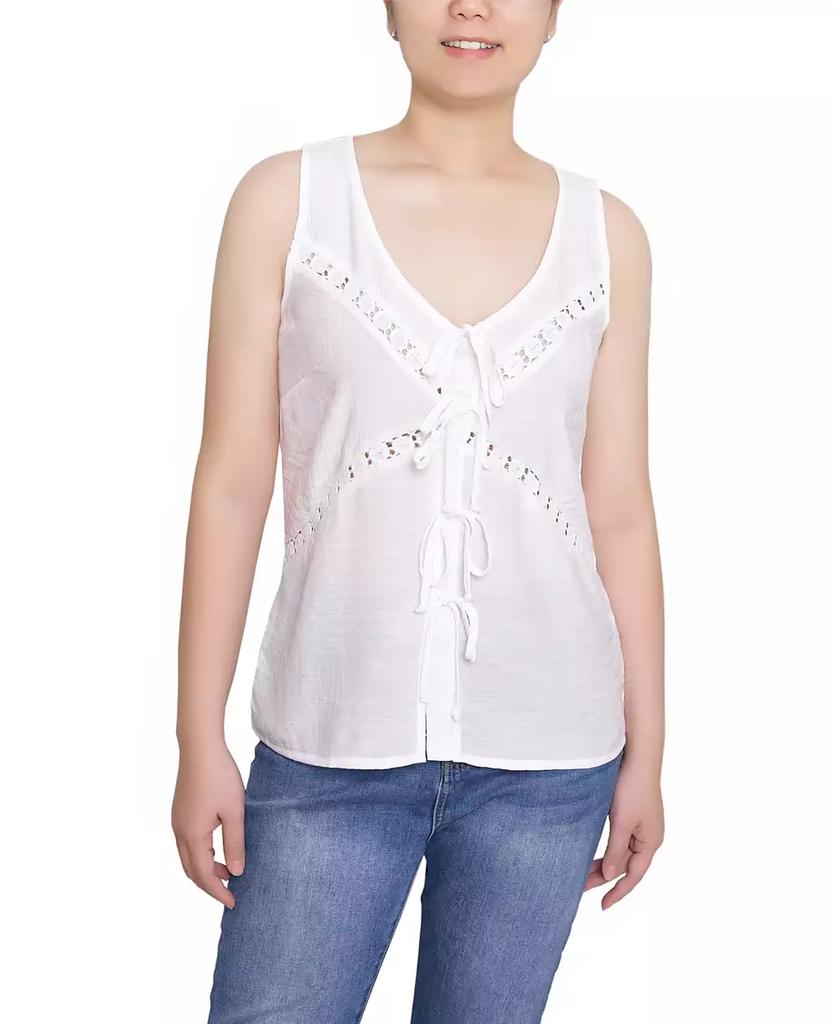 NY Collection Petite Sleeveless V Neck Blouse