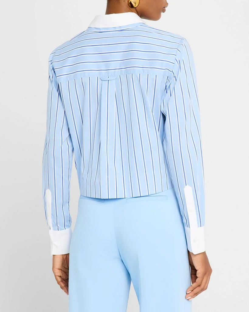 VERONICA BEARD Maia Stripe Double-Collar Shirt 3
