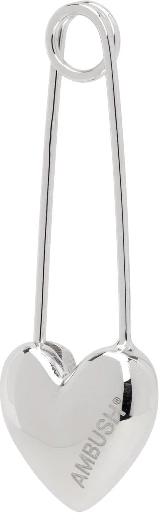 AMBUSH Silver Heart Safety Pin Single Earring 2