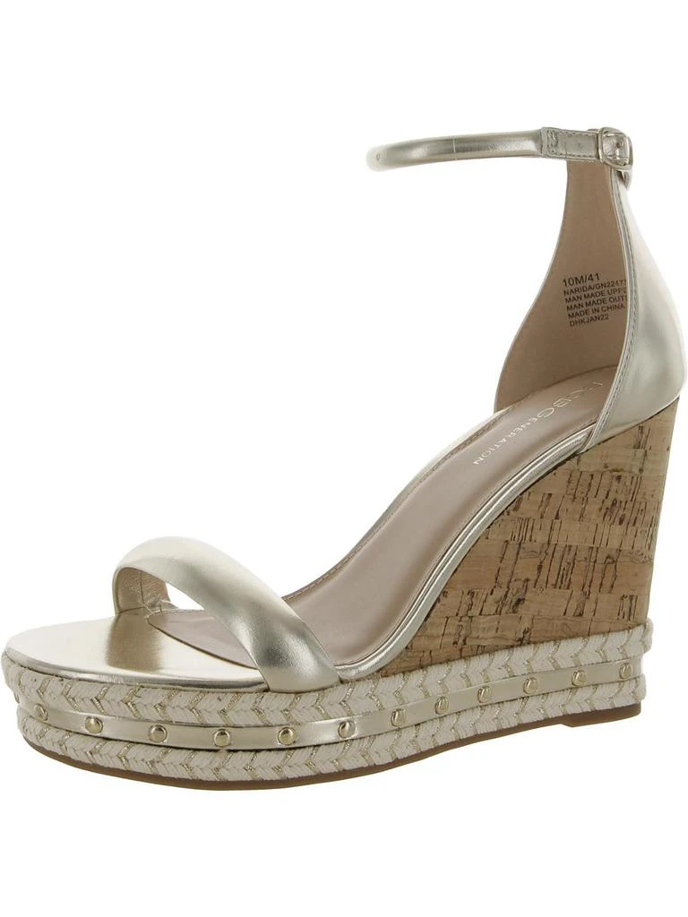 BCBG Narida Womens Faux Leather Platform Espadrilles 5