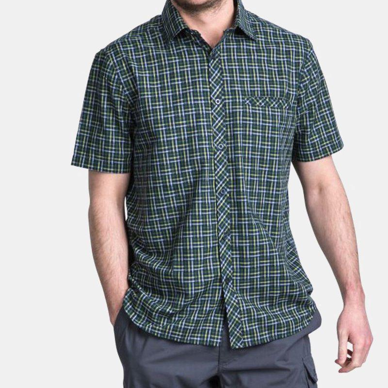 Trespass Mens Baffin Short Sleeve Casual Shirt Olive Check