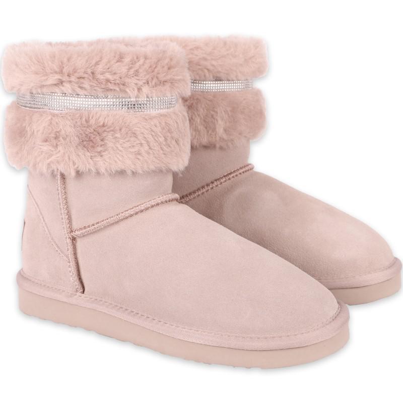 Lelli Kelly Girls light pink faux fur suede boots