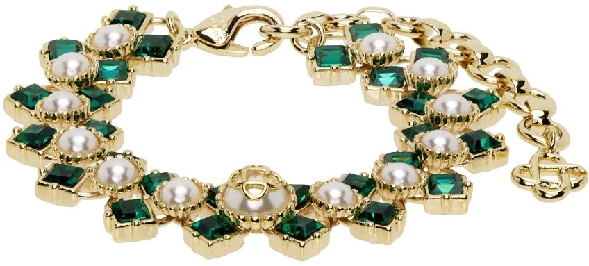 Casablanca Gold Crystal & Pearl Bracelet 1