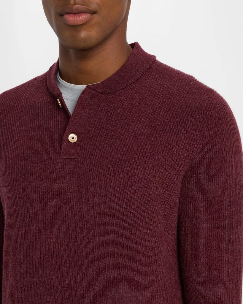 Brunello Cucinelli Men's Ribbed Cashmere Henley Sweater 5