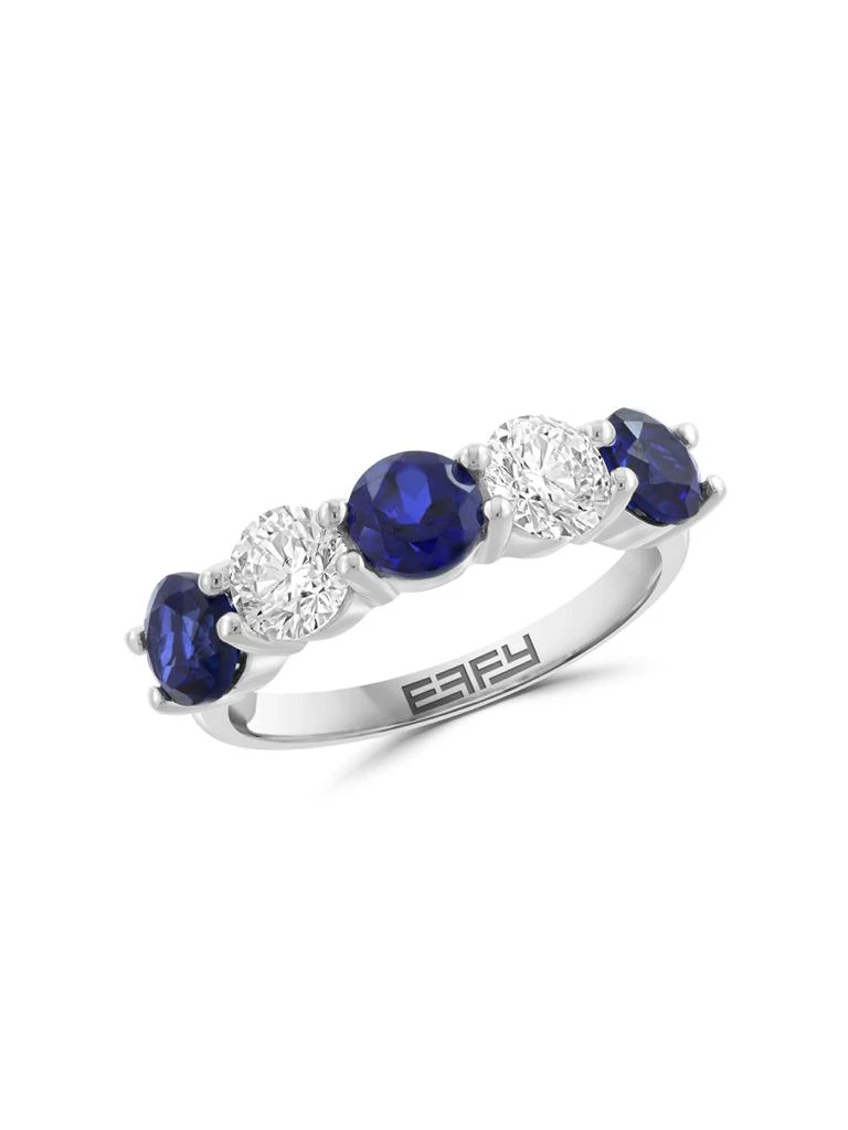 Effy 14K White Gold, 1.65 TCW Lab Grown Sapphire
0.98 TCW Lab Grown Diamond Band Ring
