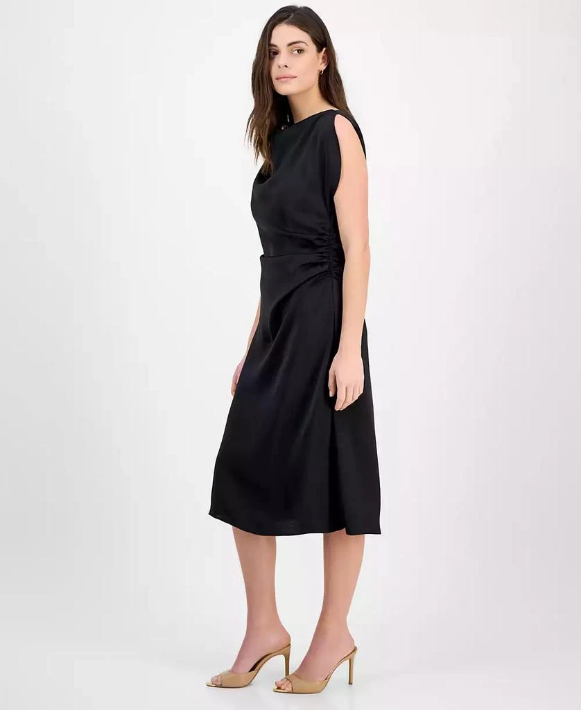 julia jordan Women's Sleeveless Ruched-Side Cowl-Neck Dress 3